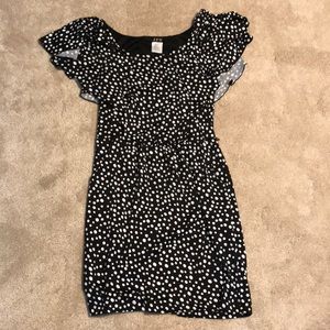 Polka dot ruffle sleeve dress